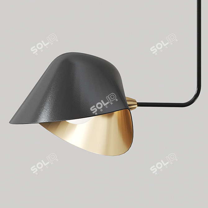 Serge Mouille Biblio Curve Pendant 3D model image 4