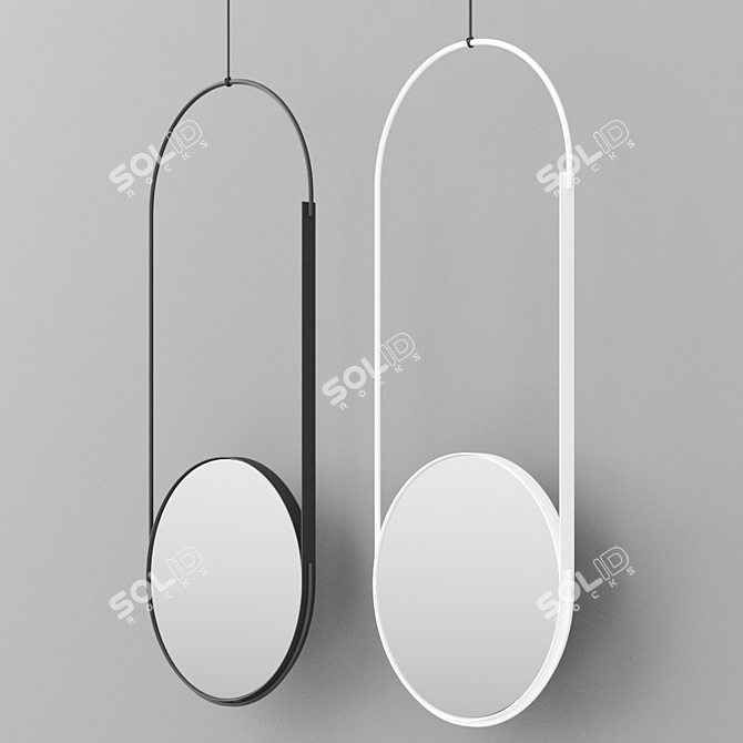 Sleek Round Mirror: MOBILE MIRROR By Kristina Dam Studio 3D model image 2