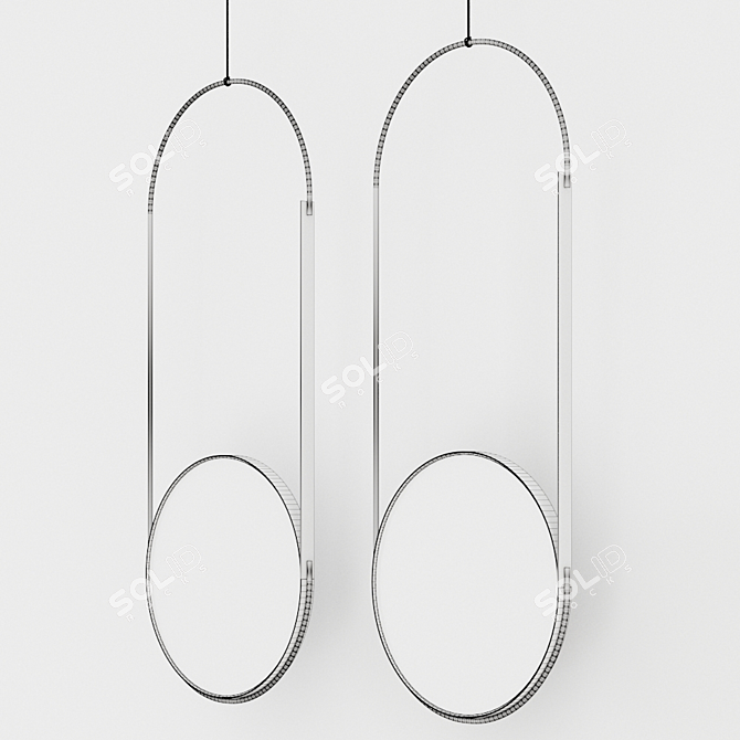 Sleek Round Mirror: MOBILE MIRROR By Kristina Dam Studio 3D model image 5