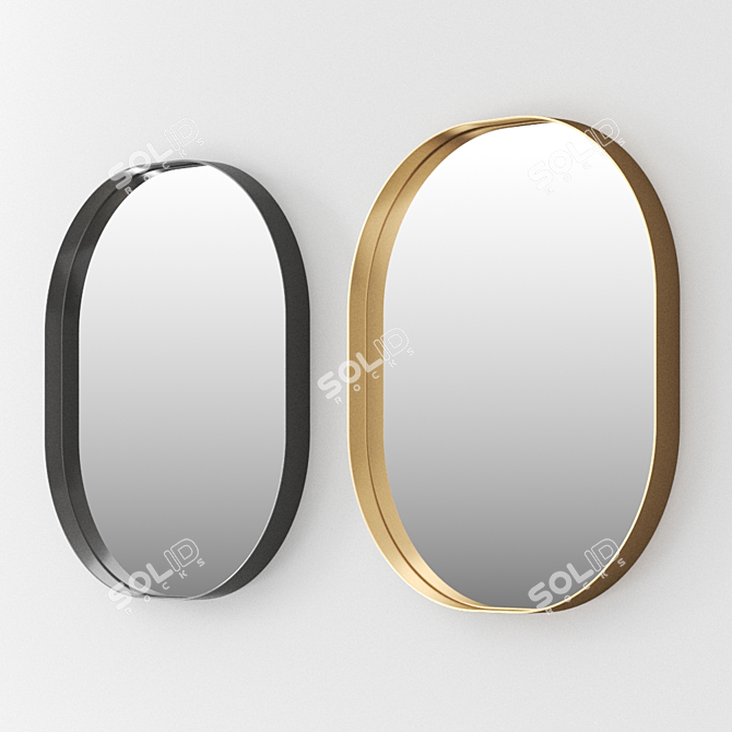 Elegant Oval Josephine Mirror 3D model image 3