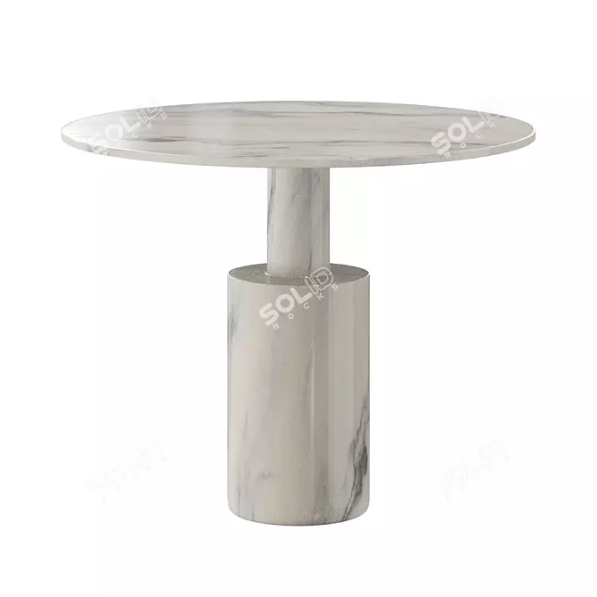 Contemporary White Marble Nimbus Table 3D model image 1