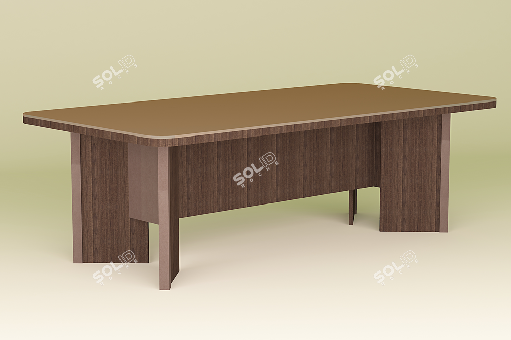 Elegant Wooden Dining Table 3D model image 1