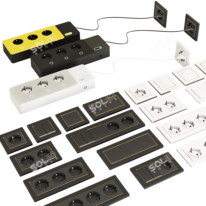 Versatile Socket Power Surge Protector 3D model image 3