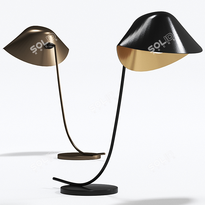 Serge Mouille Desk Lamp 3D model image 1