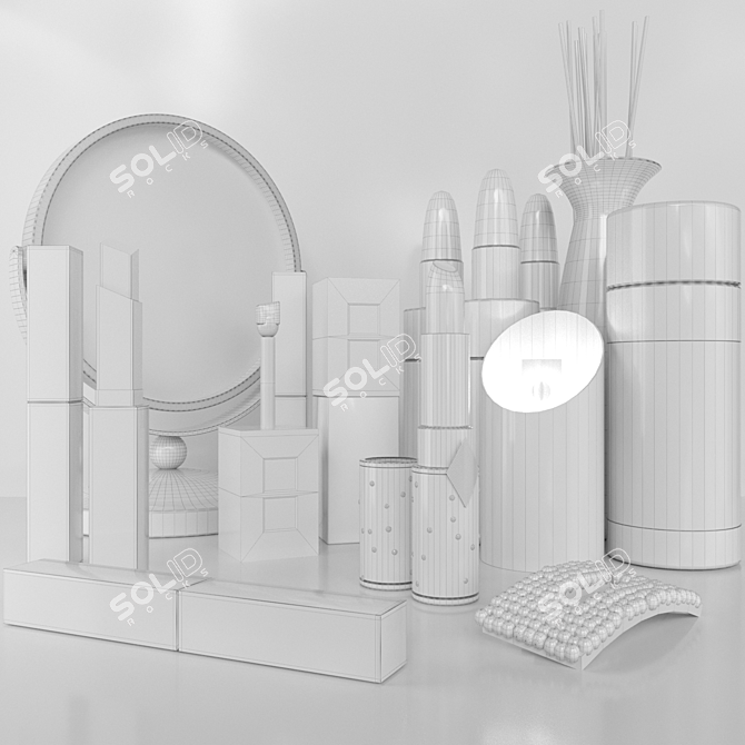 Elite Cosmetics Set: Lipstick, Cream, Candle, Lotion & More! 3D model image 2