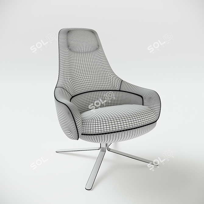 Ligne Roset Moa Armchair: Modern Comfort and Style 3D model image 4