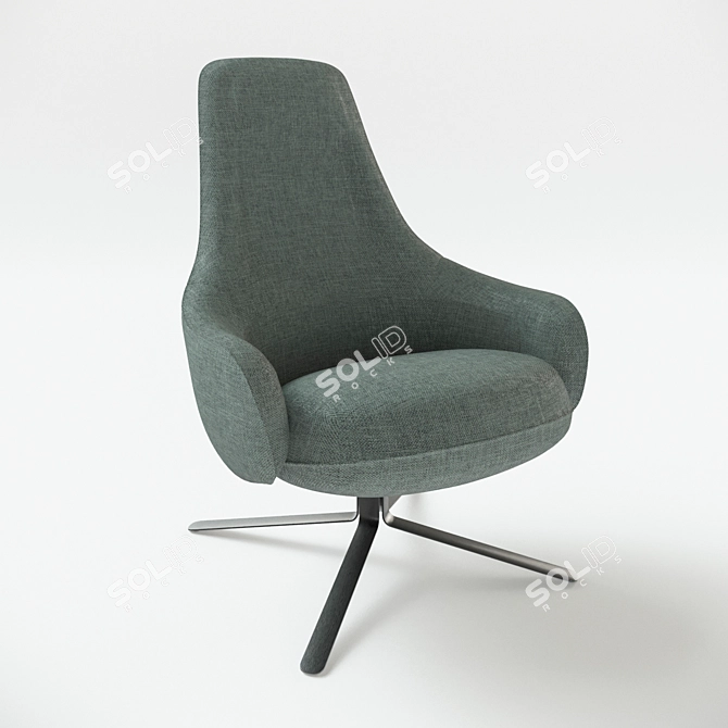 Ligne Roset Moa Armchair: Modern Comfort and Style 3D model image 6