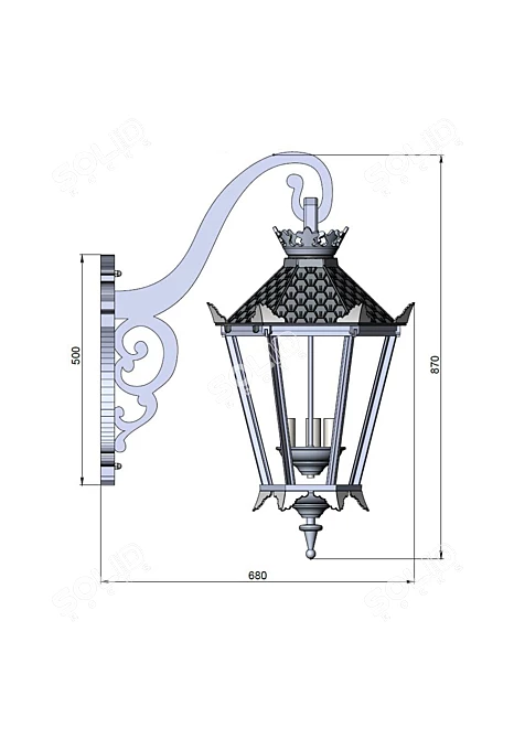 Elegant Manchester Street Sconce 3D model image 4