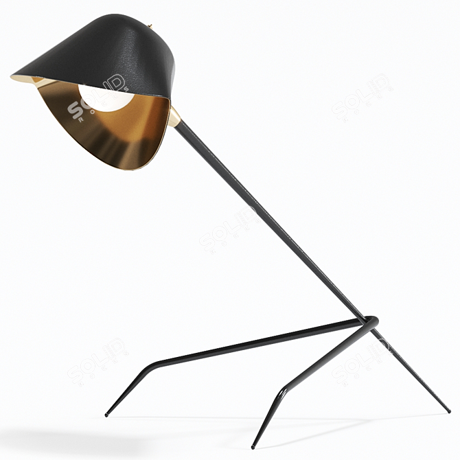 Serge Mouille Tripode Desk Lamp 3D model image 1