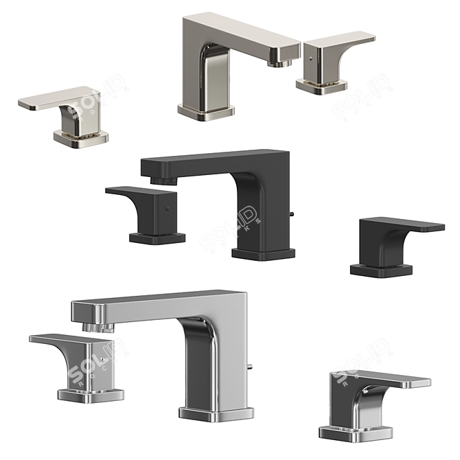 Cisal Cubic Washbasin Mixer: Elegant Design, Easy Installation 3D model image 1