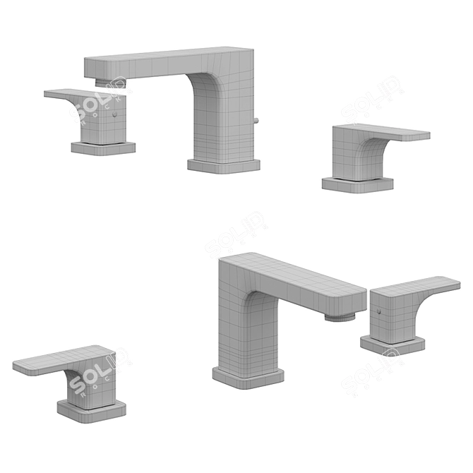 Cisal Cubic Washbasin Mixer: Elegant Design, Easy Installation 3D model image 2