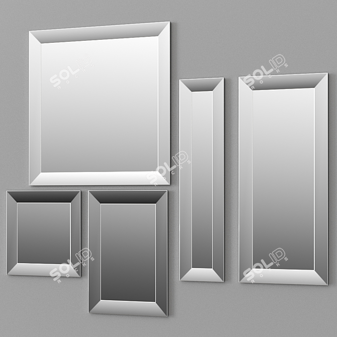 Trapezio Freestanding Mirror Set by Riflessi 3D model image 1