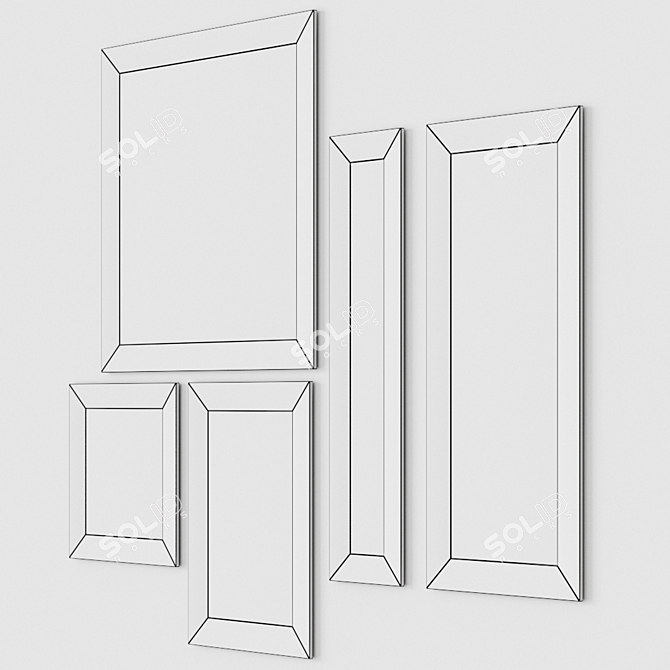 Trapezio Freestanding Mirror Set by Riflessi 3D model image 3