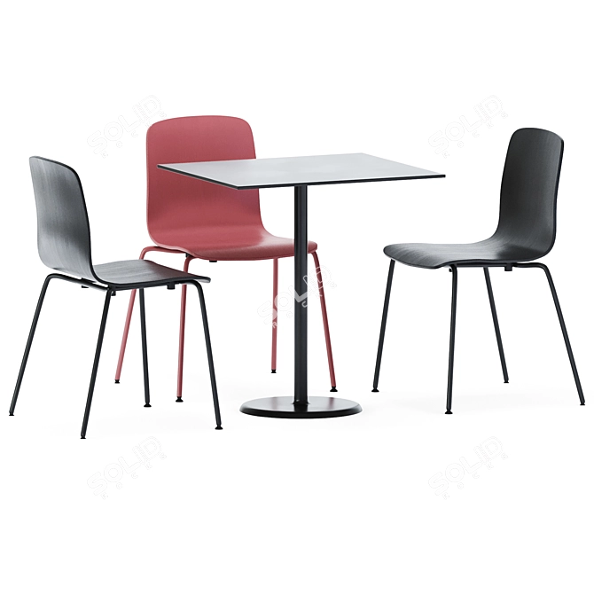 Sleek Alfiere Table with De Vorm Stack Chair 3D model image 6