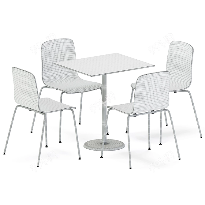 Sleek Alfiere Table with De Vorm Stack Chair 3D model image 7