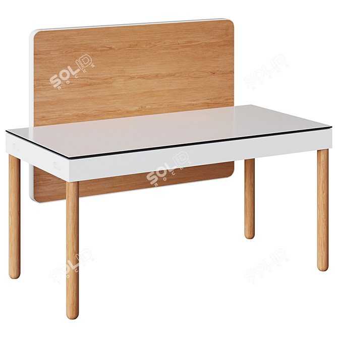 Modern White Tray Table 3D model image 2