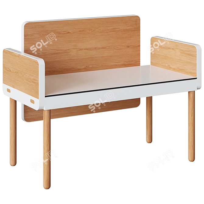 Modern White Tray Table 3D model image 3