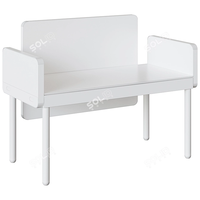 Modern White Tray Table 3D model image 4