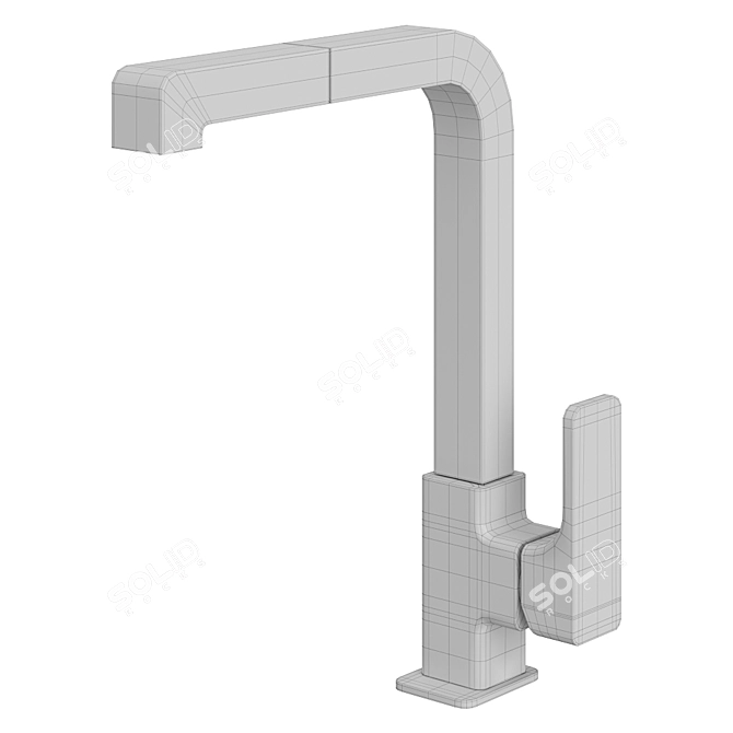 EnergySave Single Lever Sink Mixer with Pull Out Handspray 3D model image 3