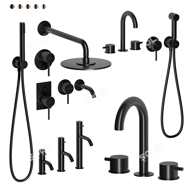 Kludi Bozz Mixer Set: Shower, Hygienic, Basin Mixers 3D model image 1