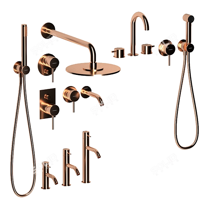 Kludi Bozz Mixer Set: Shower, Hygienic, Basin Mixers 3D model image 2