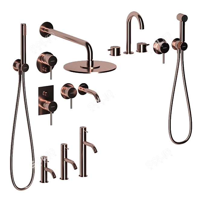 Kludi Bozz Mixer Set: Shower, Hygienic, Basin Mixers 3D model image 3