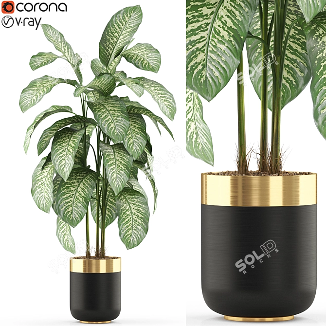 Green Oasis: Exquisite Plants Collection 3D model image 1