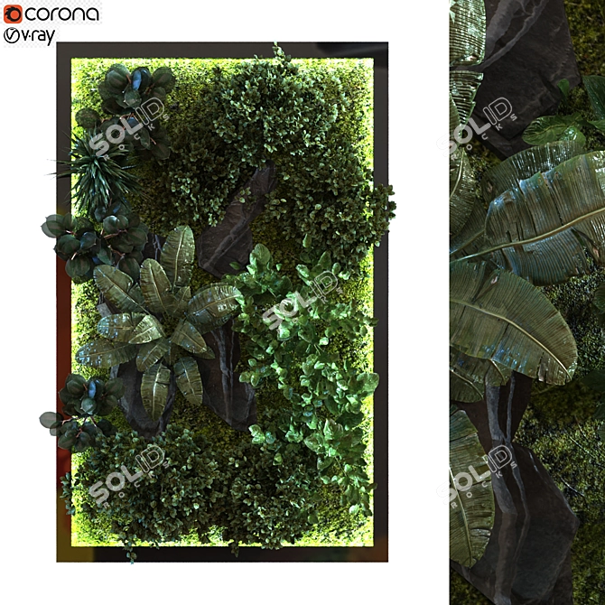 Green Oasis Wall Set 3D model image 1