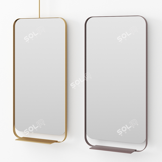 Forma Framed Mirror with Shelf 3D model image 2