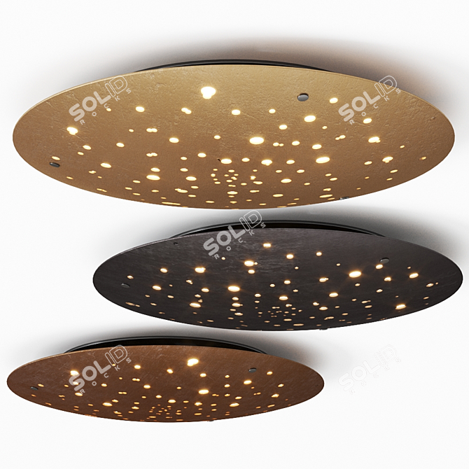 Fabbian Lens F46 LED Metal Ceiling Lamp 3D model image 1