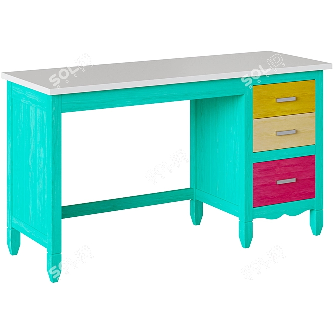 Amberes Colored Writing Desk: Elegant and Functional 3D model image 2