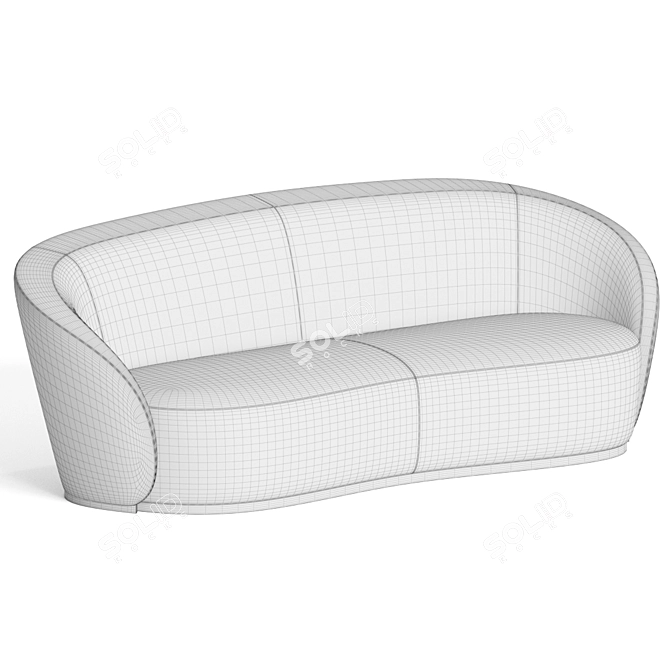 Sleek Curved Modern Sofa 3D model image 3