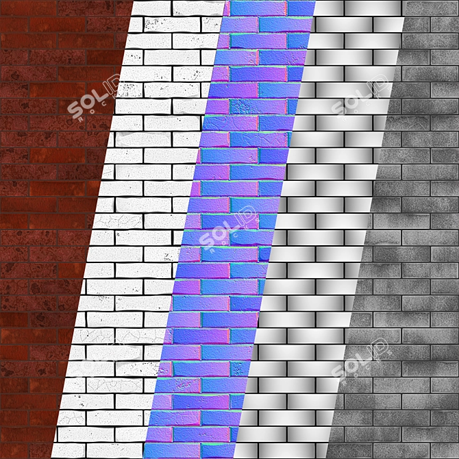 Seamless Brick Lattice Texture 3D model image 5