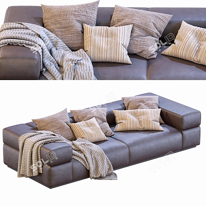 Lema Brick Lane Leather Sofa 3D model image 1