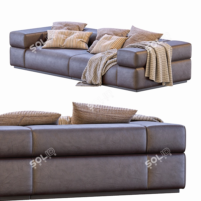 Lema Brick Lane Leather Sofa 3D model image 4