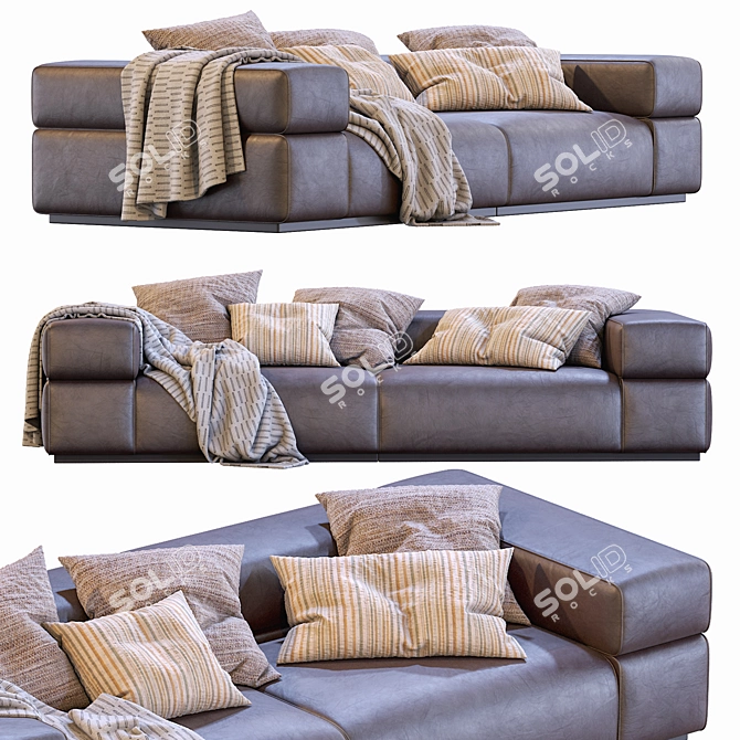 Lema Brick Lane Leather Sofa 3D model image 6