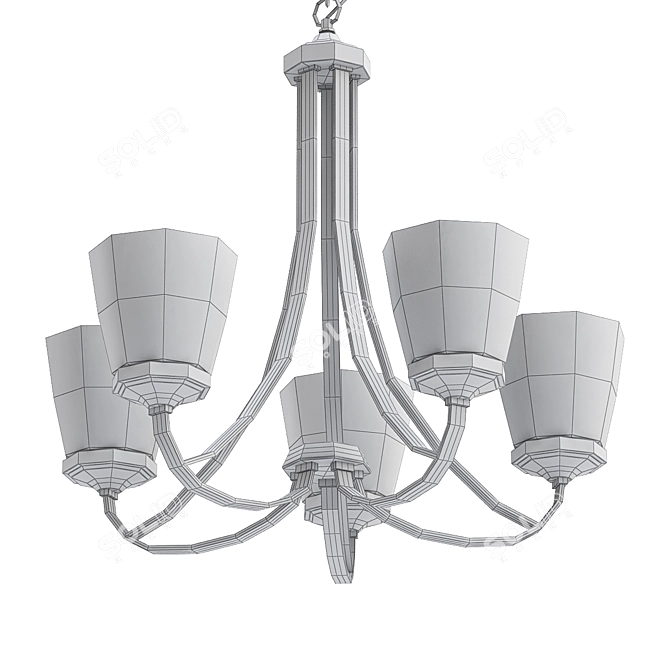 Elegant 5-Light Chandelier by Minka-Lavery 3D model image 2
