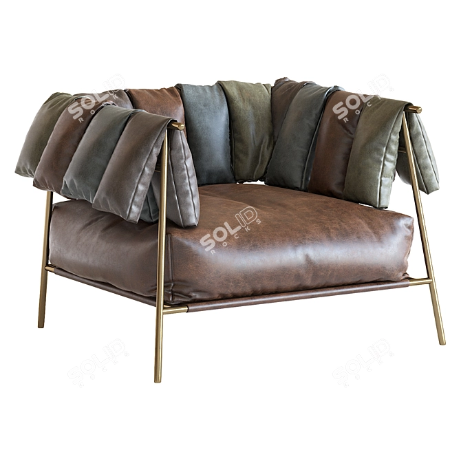 Contemporary Italian Armchair: Tirella by Bonaldo 3D model image 1