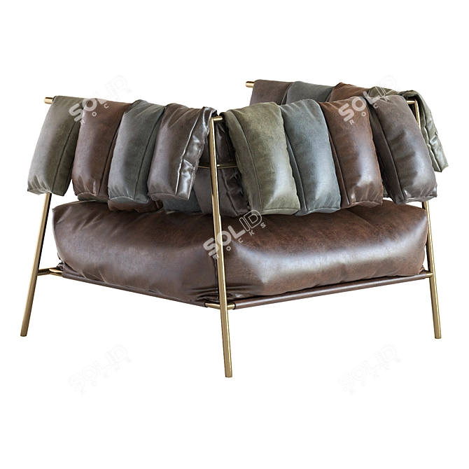 Contemporary Italian Armchair: Tirella by Bonaldo 3D model image 3