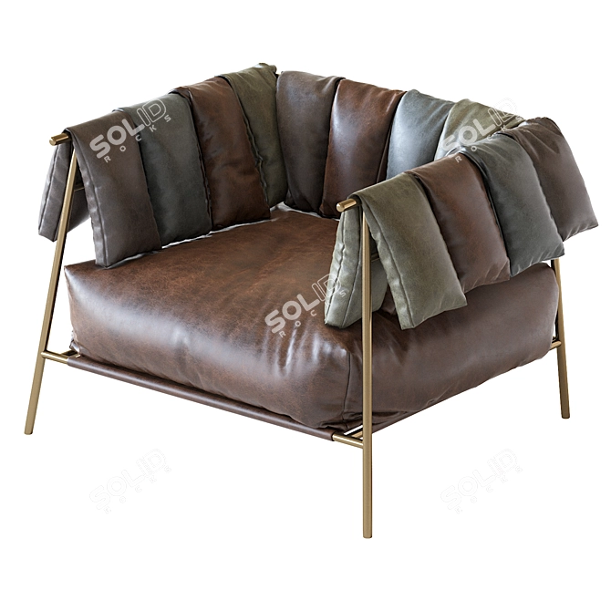 Contemporary Italian Armchair: Tirella by Bonaldo 3D model image 4