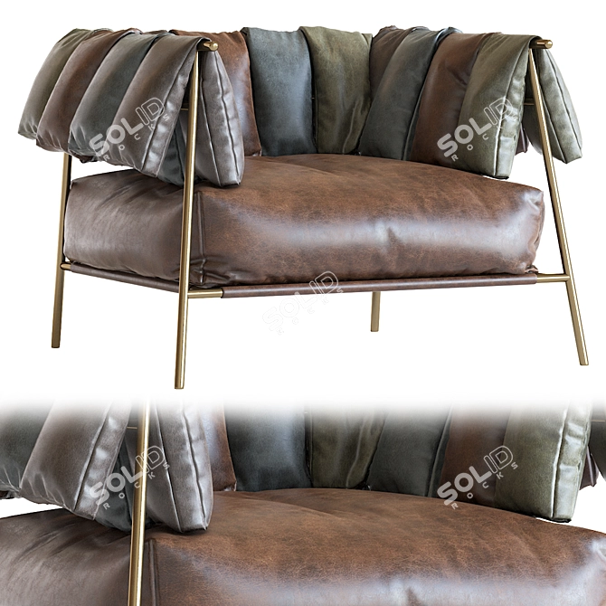 Contemporary Italian Armchair: Tirella by Bonaldo 3D model image 5