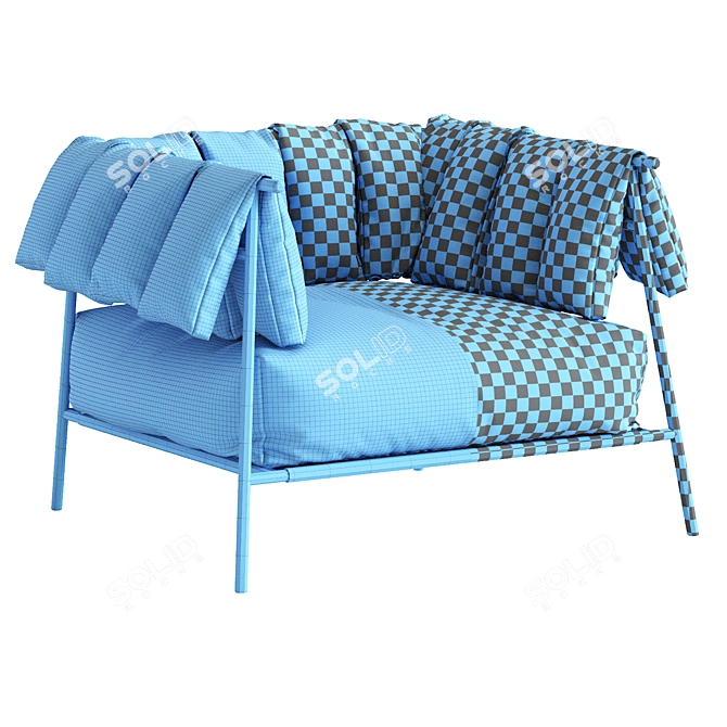 Contemporary Italian Armchair: Tirella by Bonaldo 3D model image 6