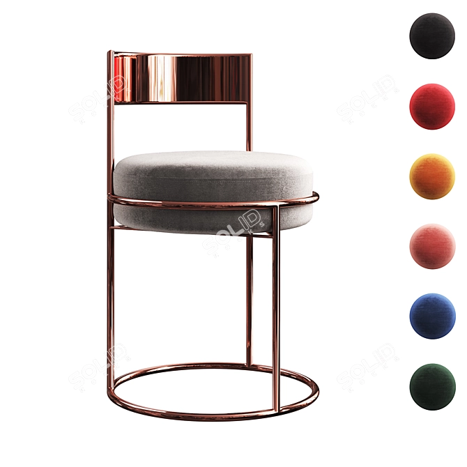 Sleek Metal Chair - Modern Design 3D model image 1