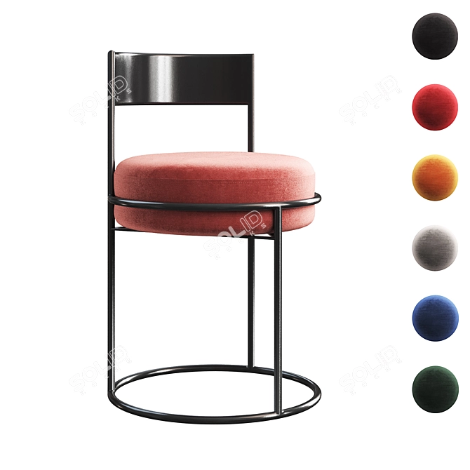 Sleek Metal Chair - Modern Design 3D model image 2