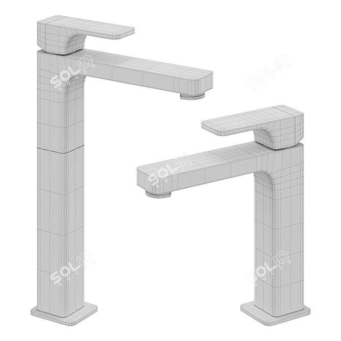 Cisal Cubic Single Lever Basin Mixer 3D model image 4