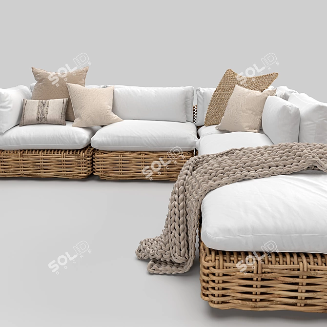 Modular Zulu Sofa: Versatile and Stylish 3D model image 2