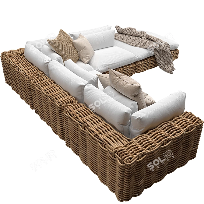 Modular Zulu Sofa: Versatile and Stylish 3D model image 3