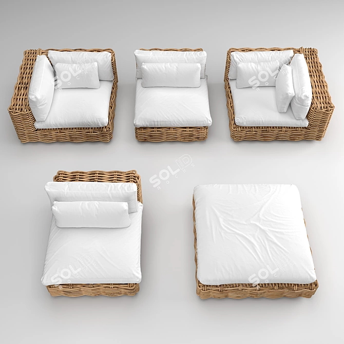 Modular Zulu Sofa: Versatile and Stylish 3D model image 4