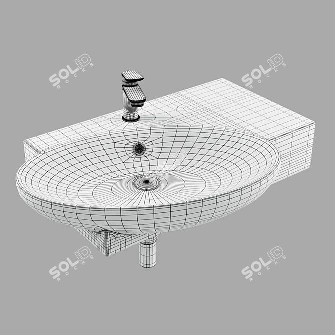 WeltWasser Aisbach-5093 Basin Set 3D model image 3