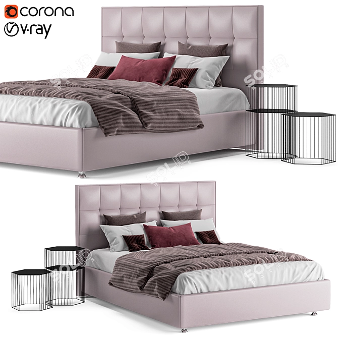 Luxurious Askona Arcadia Bed 3D model image 1